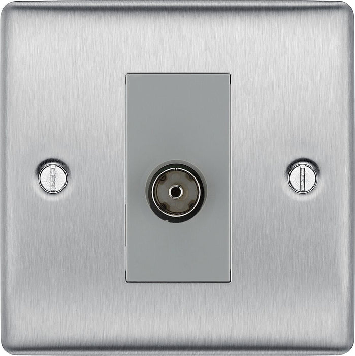 BG Nexus Metal Brushed Steel Co-axial Socket NBS60G | RS Electrical ...