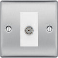 BG Nexus Metal Brushed Steel Co-axial Socket NBS60W Available from RS Electrical Supplies