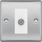 BG Nexus Metal Brushed Steel Co-axial Socket NBS60W