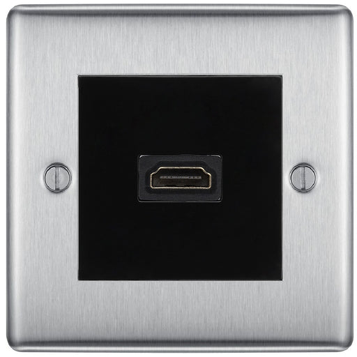 BG Nexus Metal Brushed Steel HDMI Socket NBSHDMIB Available from RS Electrical Supplies