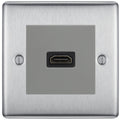 BG Nexus Metal Brushed Steel HDMI Socket NBSHDMIG Available from RS Electrical Supplies