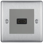 BG Nexus Metal Brushed Steel HDMI Socket NBSHDMIG