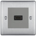 BG Nexus Metal Brushed Steel HDMI Socket NBSHDMIG Available from RS Electrical Supplies