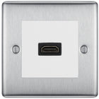 BG Nexus Metal Brushed Steel HDMI Socket NBSHDMIW