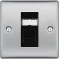 BG Nexus Metal Brushed Steel RJ45 Cat6A Data Outlet NBSRJ4516AB Available from RS Electrical Supplies