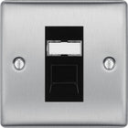 BG Nexus Metal Brushed Steel RJ45 Cat6A Data Outlet NBSRJ4516AB