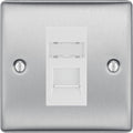 BG Nexus Metal Brushed Steel RJ45 Cat6A Data Outlet NBSRJ4516AW Available from RS Electrical Supplies