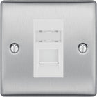 BG Nexus Metal Brushed Steel RJ45 Cat6A Data Outlet NBSRJ4516AW