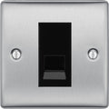 BG Nexus Metal Brushed Steel Secondary Telephone Socket NBSBTS1B Available from RS Electrical Supplies