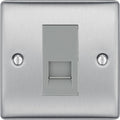 BG Nexus Metal Brushed Steel Secondary Telephone Socket NBSBTS1G Available from RS Electrical Supplies