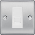 BG Nexus Metal Brushed Steel Secondary Telephone Socket NBSBTS1W Available from RS Electrical Supplies