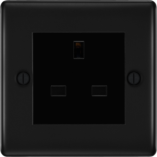 BG Nexus Metal Matt Black 13A Unswitched Socket NFB23B Available from RS Electrical