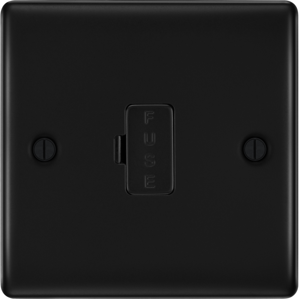 BG Nexus Metal Matt Black 13A Switched Spur NFB54 RS Electrical Supplies