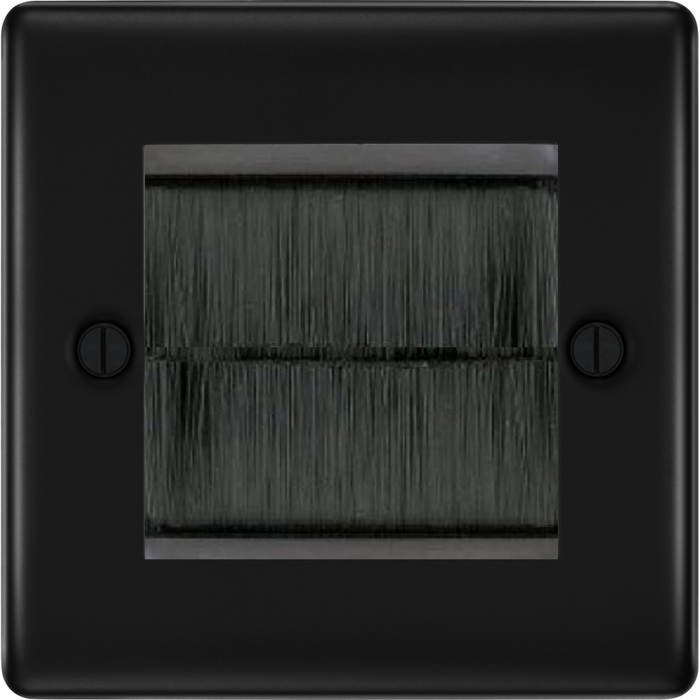 BG Nexus Metal Matt Black 2G Cable Brush Outlet NFBEMS2BR Available from RS Electrical