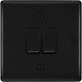 BG Nexus Metal Matt Black 2G Intermediate Light Switch NFB2GINT Available from RS Electrical