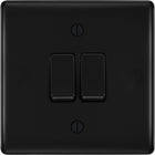 BG Nexus Metal Matt Black 2W & Intermediate Light Switch NFB2WINT