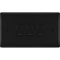 BG Nexus Metal Matt Black 3G 2W Light Switch NFB432B Available from RS Electrical
