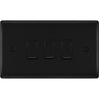 BG Nexus Metal Matt Black 3G 2W Light Switch NFB432