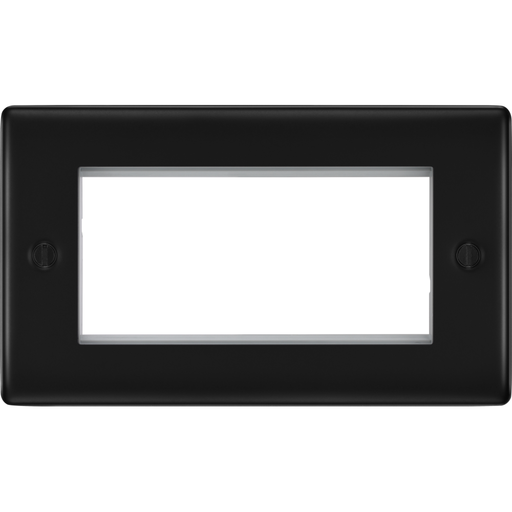 BG Nexus Metal Matt Black 4G Euro Plate NFBEMS4 Available from RS Electrical