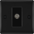 BG Nexus Metal Matt Black Coax TV Socket Isolated NFB60B Available from RS Electrical