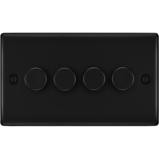 BG Nexus Metal Matt Black Dimmer Switch 4G NFB84 Available from RS Electrical
