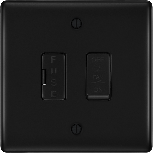 BG Nexus Metal Matt Black Fan Isolator Switch Fused NFB15F Available from RS Electrical