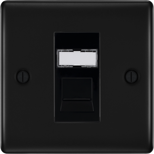 BG Nexus Metal Matt Black RJ45 Cat5e Socket NFBRJ451 Available from RS Electrical