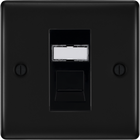 BG Nexus Metal Matt Black RJ45 Cat6 Data Outlet NFBRJ4516B