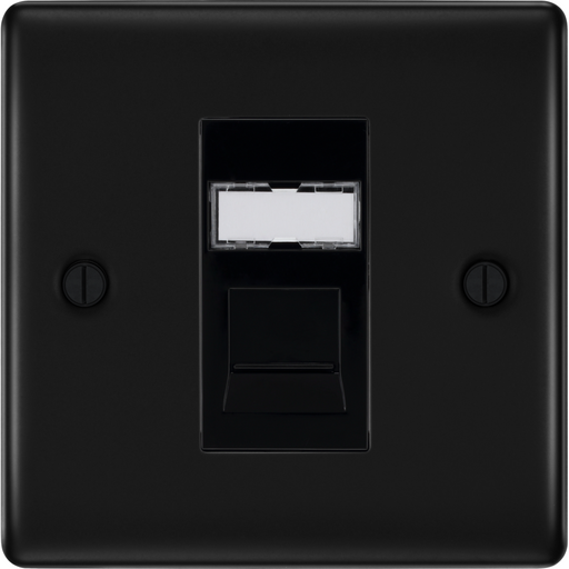 BG Nexus Metal Matt Black RJ45 Cat6A data outlet NFBRJ4516AB Available from RS Electrical