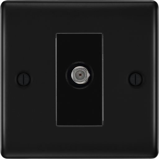 BG Nexus Metal Matt Black Satellite Socket NFB64 Available from RS Electrical