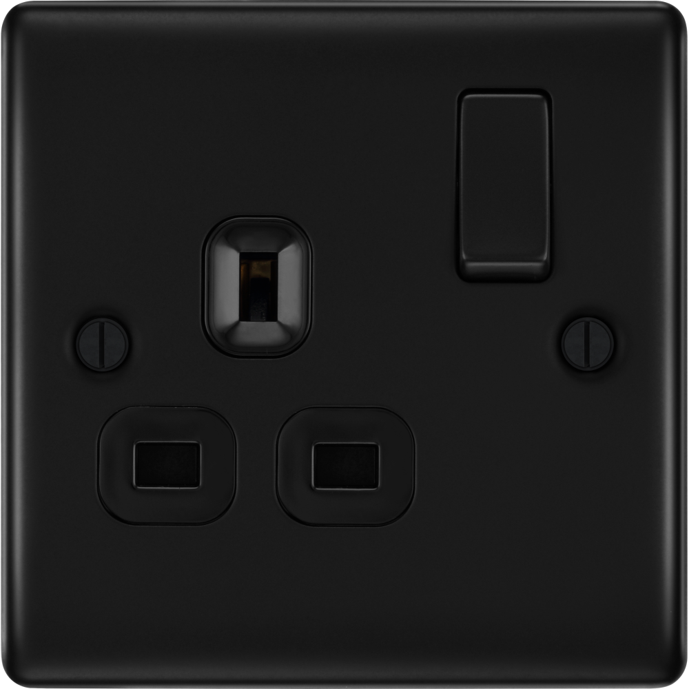 BG Nexus Metal Matt Black 13A Single Socket NFB21B RS Electrical Supplies