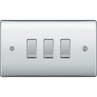 BG Nexus Metal Polished Chrome 3G 2W Light Switch NPC432