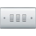 BG Nexus Metal Polished Chrome 3G Intermediate Combination Switch Available from RS Electrical Supplies