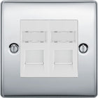 BG Nexus Metal Polished Chrome Double Cat6A Data Outlet NPCRJ4526AW