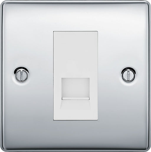 BG Nexus Metal Polished Chrome Master Telephone Socket NPCBTM1W Available from RS Electrical Supplies