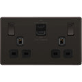BG Nexus Screwless Black Nickel 13A Double USB Socket 45W A+C FBN22UAC45B available from RS Electrical Supplies