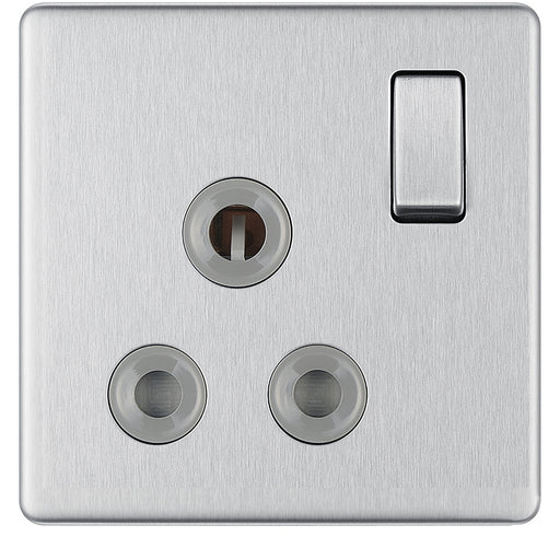 BG Nexus Screwless Brushed Steel 15A Switched Socket FBS99G available from RS Electrical Supplies