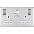BG Nexus Screwless Brushed Steel 13A Double USB 22W A+C Ports FBS22UAC22W Available from RS Electrical