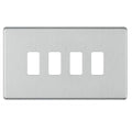 BG Screwless Flat Plate Brushed Steel Grid Plate RFBS4