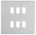 BG Screwless Flat Plate Brushed Steel Grid Plate RFBS6