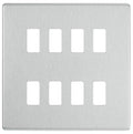 BG Screwless Flat Plate Brushed Steel Grid Plate RFBS8