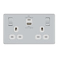 BG Nexus Screwless Polished Chrome 13A Double USB Socket 45W A+C Ports FPC22UAC45W Available from RS Electrical Supplies