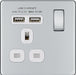 BG Nexus Screwless Polished Chrome 13A Single USB Socket FPC21U2W Available from RS Electrical Supplies