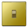 BG Screwless Flatplat Polished Brass 10A Intermediate Switch FPB13 available from RS Electrical Supplies