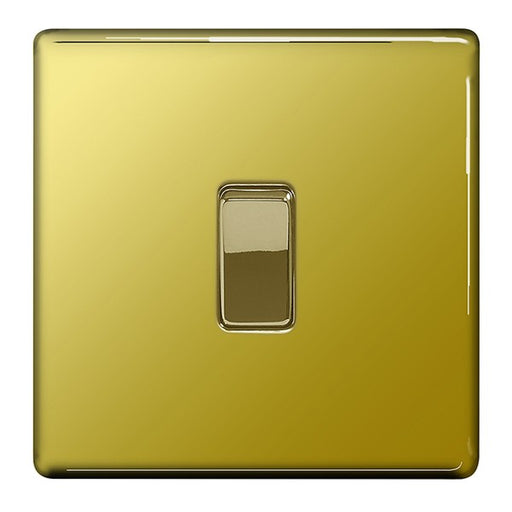 BG Screwless Flatplat Polished Brass 10A Intermediate Switch FPB13 available from RS Electrical Supplies