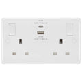 BG White Moulded 13A Double USB Socket with 22W A+C Ports 822UAC22