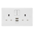 BG White Moulded 13A Double USB Socket with A Ports 822UAA12