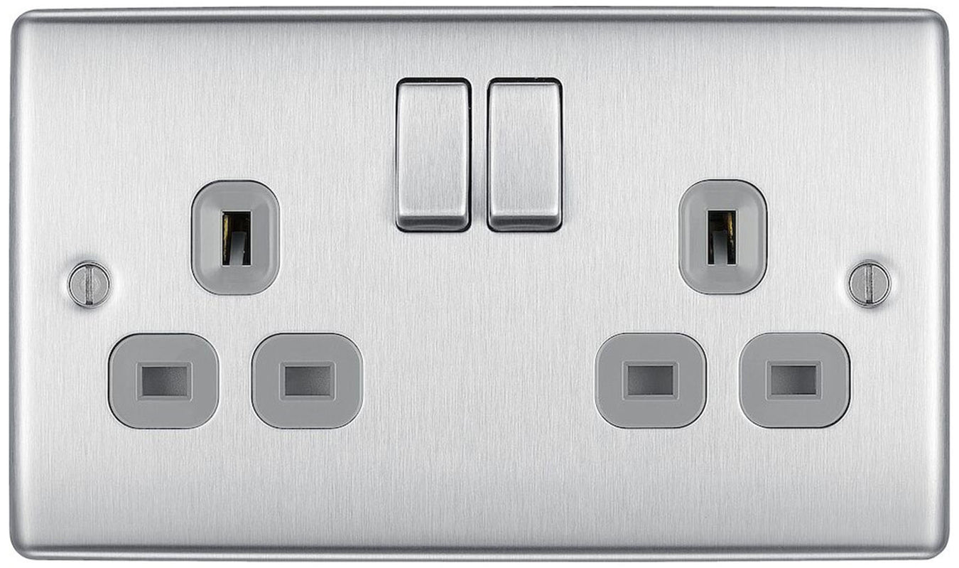 BG Nexus Metal Brushed Steel switches and sockets