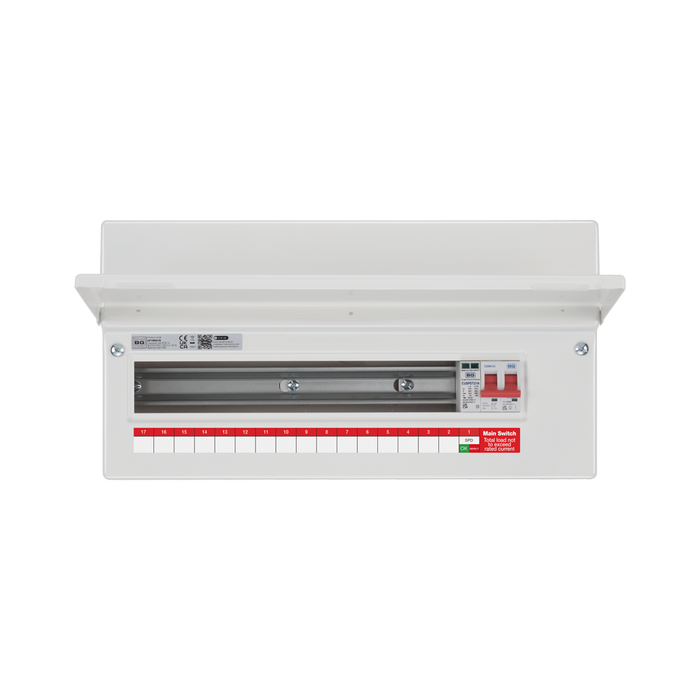 BG Circuit Protection 16 Way 100A Main Switch Consumer Unit with SPD CF19MS16