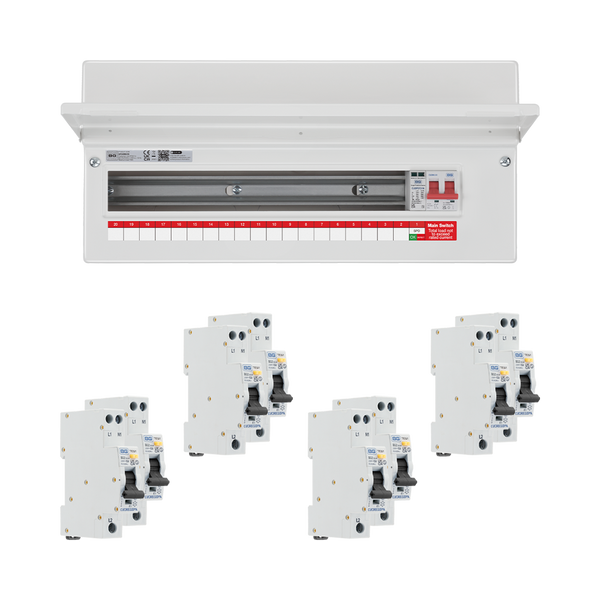 BG Circuit Protection 19 Way 100A Main Switch Consumer Unit SPD with RCBOs